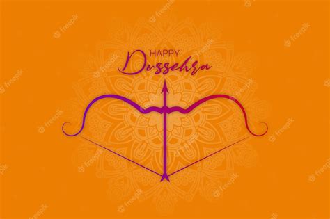 Premium Vector | Dhanush or bow on a rangoli and temple them for dussehra festival. happy dussehra.