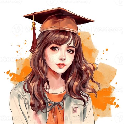 Graduation Girl Watercolor Art 23957782 Png