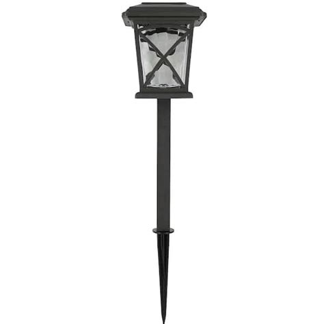 Hampton Bay Lumens Matte Gunmetal Solar Outdoor Integrated Led Path