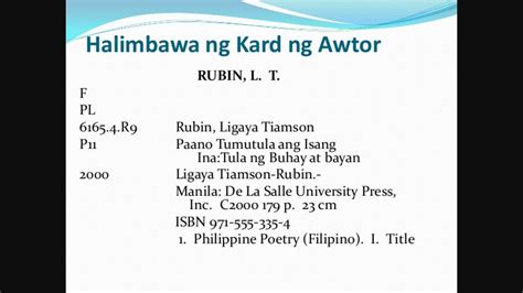 Mga Halimbawa Ng Kard Ng May Akda Brainlyph