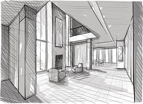 Vector Illustration Of Interior Design In The Style Of Drawing Artofit