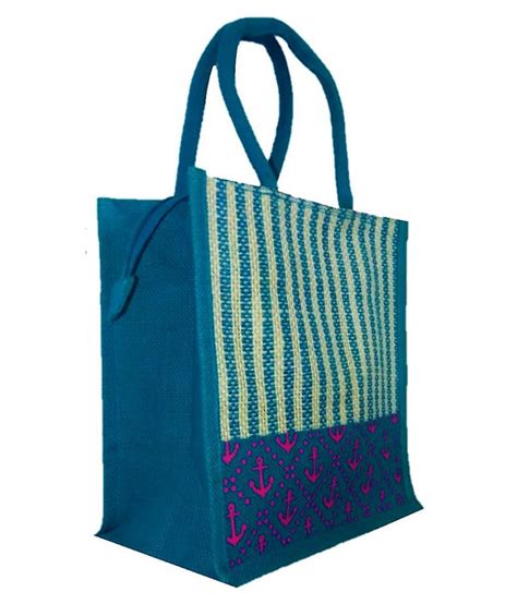 Rising Staar Sky Blue Jute Tote Bag Buy Rising Staar Sky Blue Jute