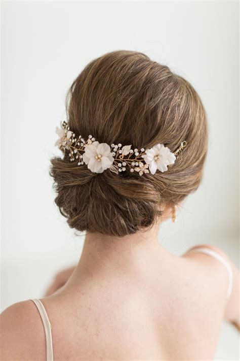 Wedding Hair Vine Gold Hair Vine Bridal Flower Hairpiece Etsy