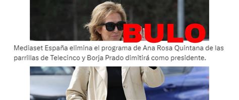 El Bulo De Que Mediaset “elimina El Programa De Ana Rosa Quintana