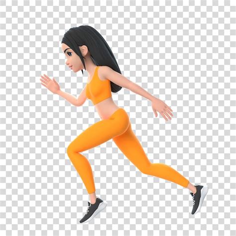 Mujer De Personaje De Dibujos Animados En Ropa Deportiva Corriendo