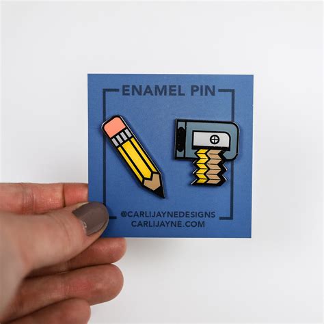 Pencil Pin Sharpener Pin Enamel Pin Set Teacher Enamel Pin Etsy