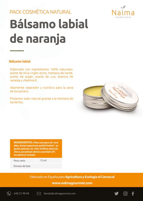 B Lsamo Labial De Naranja Nalma Gourmet