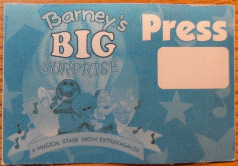 Barney Vintage 1998 Press Pass Barney's Big Suprise Musical Stage Show ...