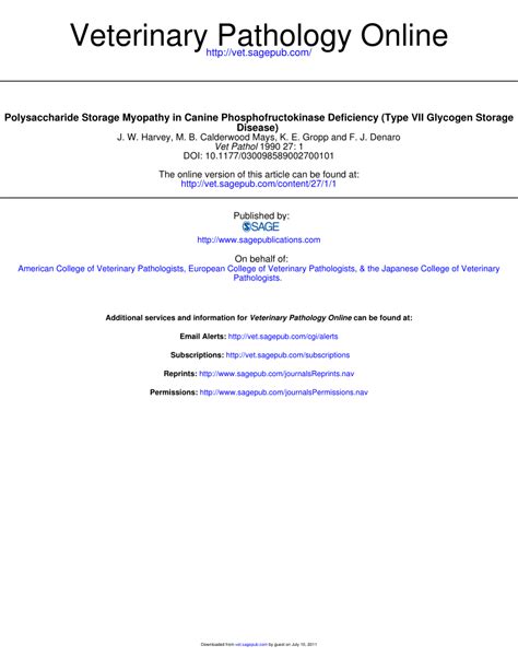 (PDF) Polysaccharide Storage Myopathy in Canine Phosphofructokinase ...