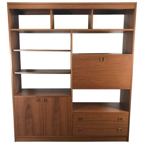 Classic Teak Wood Wall Unit Drop Down Desk Denmark From A Unique