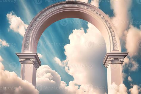 Heavens Gate To Heaven End Of Life Stairway To Heaven Religious Background Illustration