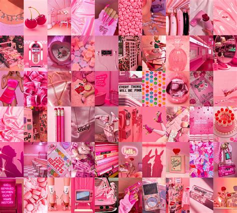 Aesthetic Wall Collage Kit Digital Vsco Y K Pink Etsy