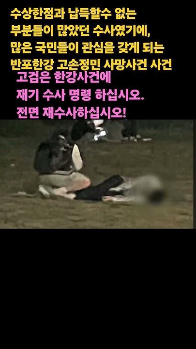 손정민 반포한강사건 서울고등검찰청 항고 의혹 단장지애손현 진실규명 재수사 진정서 익사좌열창 Youtube