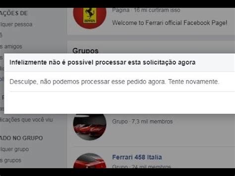 Erro No Facebook Desculpe N O Podemos Processar Este Pedido Youtube