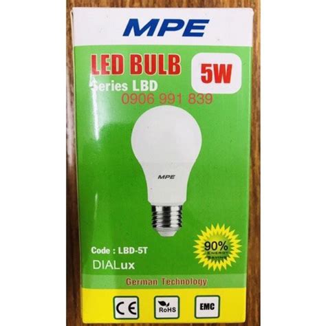 Bóng đèn LED Bulb MPE Ánh sáng trắng vàng 3w 5w 7w 9w 12 15w