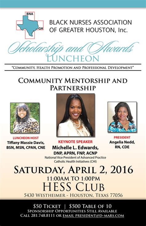 Save The Date Bnagh Scholarship Luncheon The Black Nurses Association Of Greater Houston