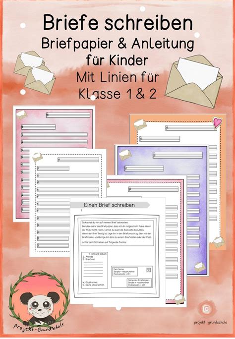 Briefe Schreiben Anleitung Und Briefpapier F R Kinder Klasse