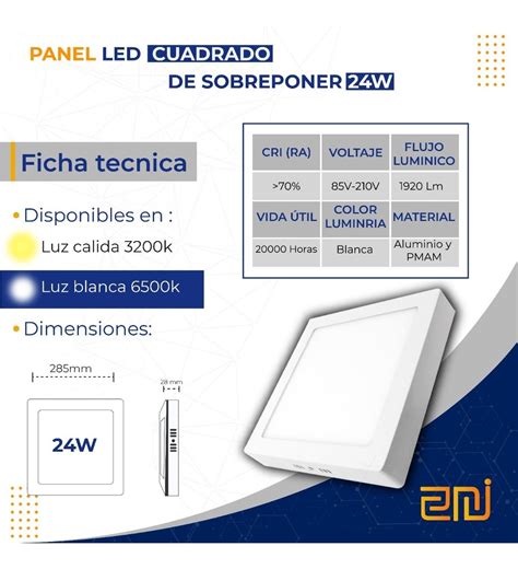 Panel Led W Cuadrado Sobreponer Luz Blanca Certificados Andledshop