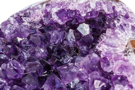 Premium Photo Amethyst Crystal Druse Macro Mineral On White Background