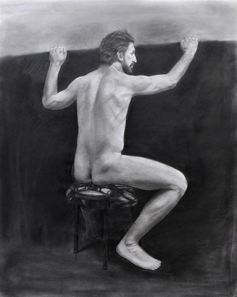 Seated Male Nude Back Torso Study Drawing By Eugene Kuperman Fine Art America