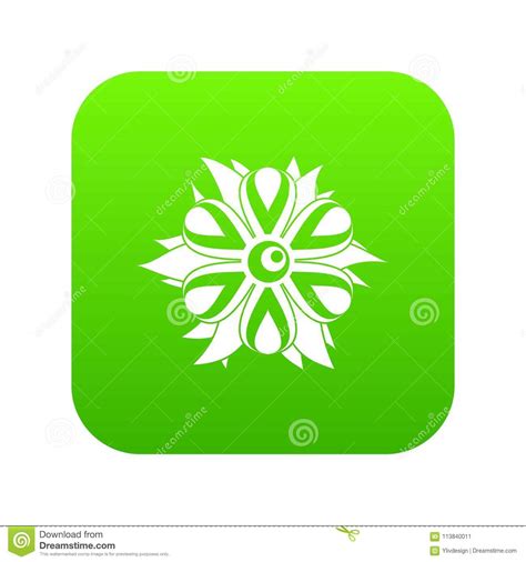 Verde Digital Del Icono De La Flor Ilustraci N Del Vector Ilustraci N