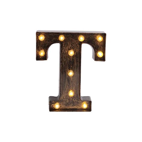 Black Industrial Led Marquee Letter T