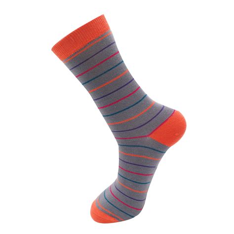 Mens Thin Stripes Socks Grey Miss Sparrow