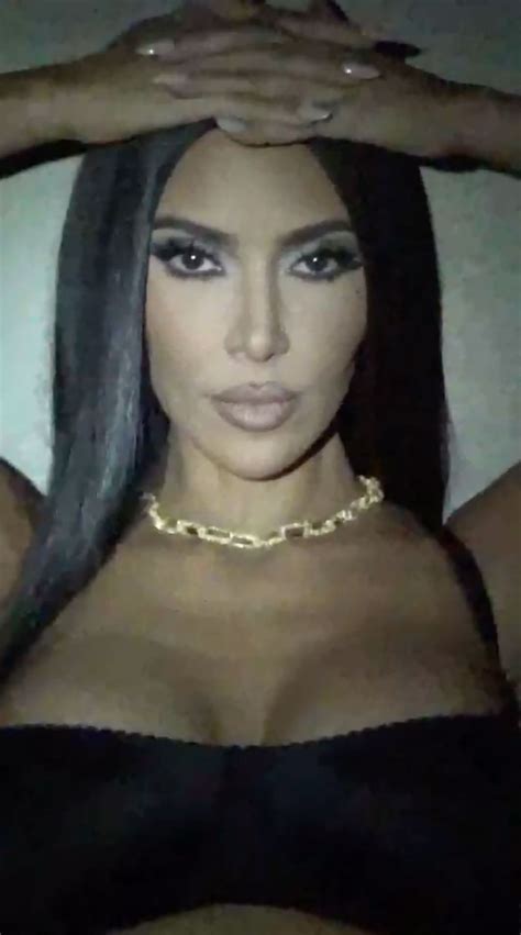 Kim Kardashian Strips Down To Just Black Satin Underwear And Flaunts