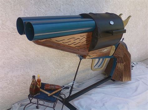 Double-Barrel Pistol-Grip Sawed-Off Shotgun BBQ grill.