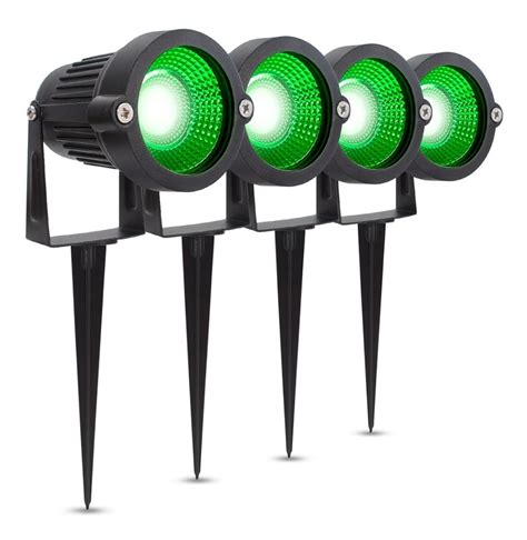 Kit Lumin Ria Spot Led Espeto Jardim L Mpada Luz Verde W R