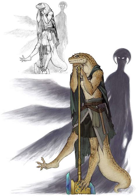 Character Stock Sketch And Color Series Haunted Lizardfolk Barbarian