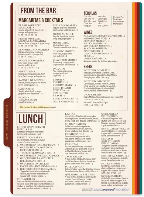 Checkout Our Menu El Ranchero Restaurant