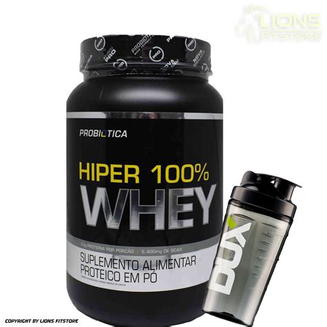 100 Hiper Whey 900g Probiótica Coqueteleira Dux No Shoptime