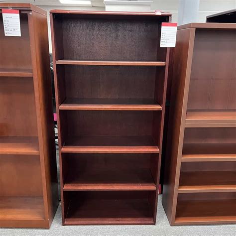 31 W X 66 H National Arrowood Cherry Veneer Bookcase Office