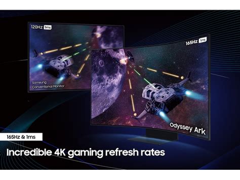 Explore 1ms 165Hz 55 in Gaming Monitor Odyssey Ark 4K UHD with AMD FreeSync Premium Pro. Feel ...