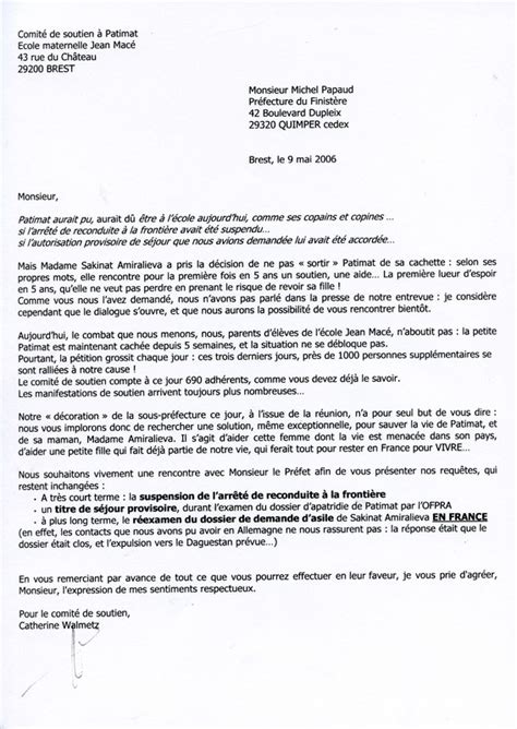 Lettre Pour La Prefecture