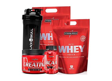 Kit Combo Suplementos Para Musculação 2x Whey Protein Bcaa Creatina