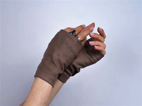 Faux Leather Wrist Warmers Tattoo Cover Beige Fingerless Etsy