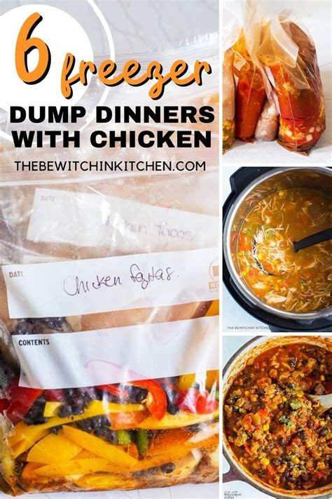 Six Freezer Dump Dinners With Chicken In Them