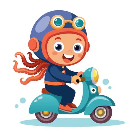 Un Personaje De Dibujos Animados En Un Scooter Con Un Personaje De