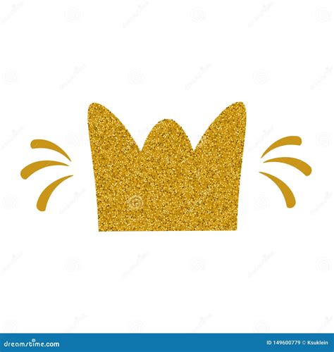 Gold Glitter Crown Isolated Vector Clip Art Stock Vector