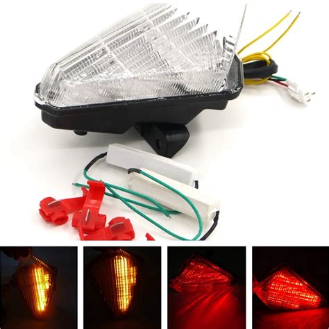 Eonstime 12V SMOKE Clear Motorcycle Tail Light LED Brake Turn Signals