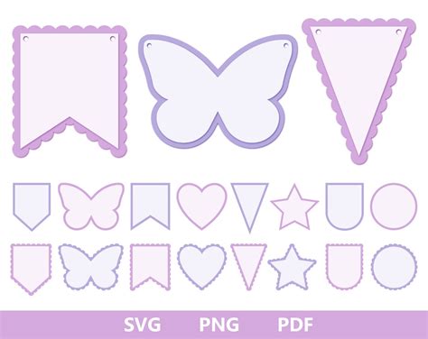 Bunting Svg Banner Bunting Birthday Party Scalloped Banner Svg