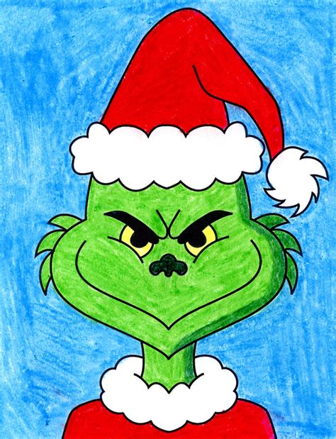 Easy How to Draw the Grinch Tutorial Video, Grinch Coloring Page