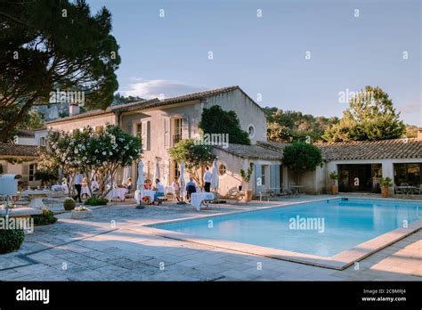 luxury hotel Provence France during sunset with swimming pool Stock Photo - Alamy