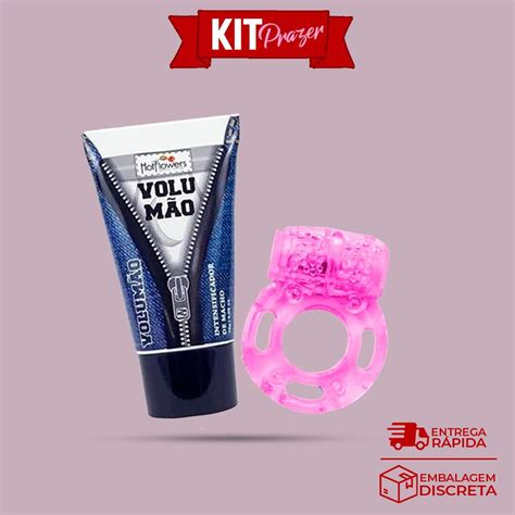 Kit Gel Volum O Masculino Anel Peniano Vibrador E Estimulador De