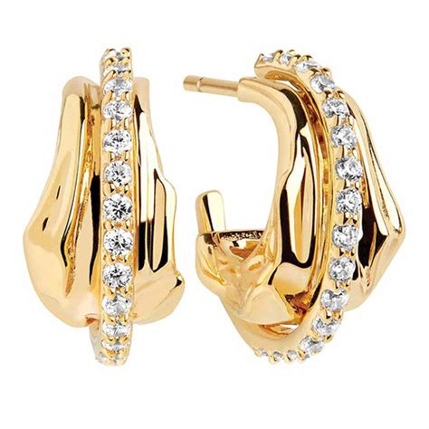 Sif Jakobs Jewellery Vulcanello Piccolo Earrings K Yellow Gold Plated