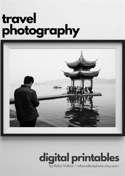 Hangzhou Jixian Pavilion West Lake Black And White Travel Photography