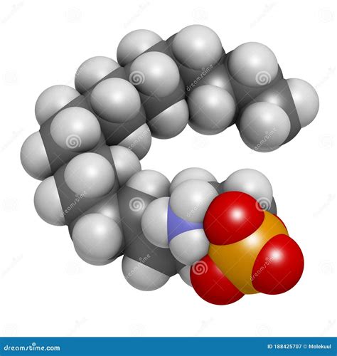 Sphingosine 1 Phosphate S1P Signaling Molecule 3D Rendering Atoms Are