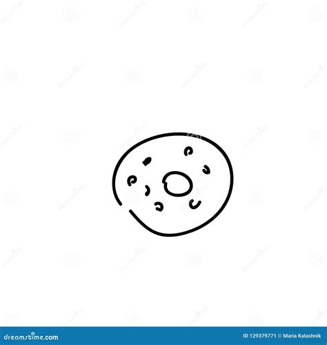 Donut With Sprinkles Isolated On White Background Stock Illustration